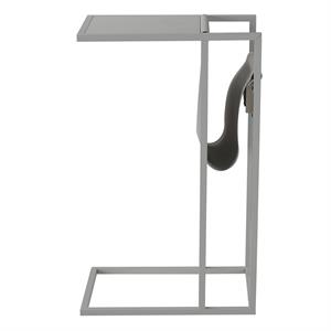 Axl End Tables Grey And Grey 2 USB Charging Ports 2 Outlets Power Plug