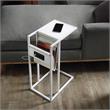Axl End Tables White And White 2 USB Charging Ports 2 Outlets Power Plug