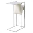 Axl End Tables White And White 2 USB Charging Ports 2 Outlets Power Plug