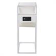 Axl End Tables White And White 2 USB Charging Ports 2 Outlets Power Plug