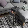 Axl End Tables Black And Black 2 USB Charging Ports 2 Outlets Power Plug