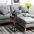 Axl End Tables Black And Black 2 USB Charging Ports 2 Outlets Power Plug