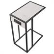 Cain End Tables White And Black 2 USB Charging Ports 2 Outlets Power Plug