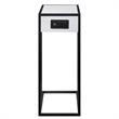 Cain End Tables White And Black 2 USB Charging Ports 2 Outlets Power Plug