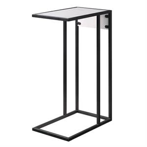 Cain End Tables White And Black 2 USB Charging Ports 2 Outlets Power Plug