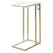 Cain End Tables White And Gold 2 USB Charging Ports 2 Outlets Power Plug