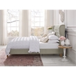 Aubriana Bed Yellow Beige Linen Queen Button Tufted Headboard Wingback