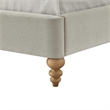 Aubriana Yellow wood Bed Beige Linen King Button Tufted Headboard Wingback
