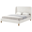 Kataleya Bed Cream White Linen Twin Wingback Upholstered