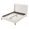 Kataleya Bed Cream White Linen Twin Wingback Upholstered