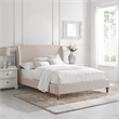 Kataleya Bed Pink Linen Queen Wingback Upholstered
