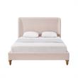Kataleya Bed Pink Linen King Wingback Upholstered