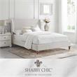 Kataleya Bed Cream White Linen King Wingback Upholstered