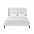 Kataleya Bed Cream White Linen King Wingback Upholstered