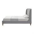 Kataleya Bed Grey wood Linen Queen Wingback Upholstered