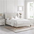 Kataleya Bed Cream White Linen Queen Wingback Upholstered