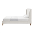 Kataleya Bed Cream White Linen Queen Wingback Upholstered