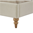 Addalynn Yellow Bed Beige Linen Twin Rolled Top Button Tufted Nailhead Trim