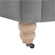 Londynn Club Chair Fabric Light Grey Linen Button Tufted Rolled Sinuous Springs