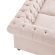 Londynn Loveseat Pink Linen Button Tufted Rolled Arm Sinuous Springs