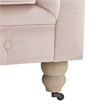 Londynn Loveseat Pink Linen Button Tufted Rolled Arm Sinuous Springs