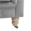 Londynn Loveseat Light Grey Linen Button Tufted Rolled Arm Sinuous Springs