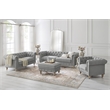 Londynn Loveseat Light Grey Linen Button Tufted Rolled Arm Sinuous Springs