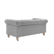 Londynn Loveseat Light Grey Linen Button Tufted Rolled Arm Sinuous Springs