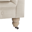 Londynn Loveseat Beige Linen Button Tufted Rolled Arm Sinuous Springs