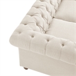 Londynn Loveseat Beige Linen Button Tufted Rolled Arm Sinuous Springs