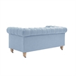 Londynn Loveseat Light Blue Linen Button Tufted Rolled Arm Sinuous Springs