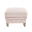 Londynn Cocktail Ottoman Pink Linen Button Tufted Sinuous Springs