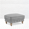 Londynn Cocktail Ottoman Light Grey Linen Button Tufted Sinuous Springs