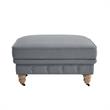 Londynn Cocktail Ottoman Dark Gray Fabric Linen Button Tufted Sinuous Springs