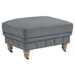 Londynn Cocktail Ottoman Dark Gray Fabric Linen Button Tufted Sinuous Springs