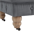 Londynn Cocktail Ottoman Dark Gray Fabric Linen Button Tufted Sinuous Springs