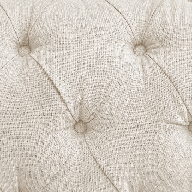 Londynn Sofa Beige Linen Button Tufted Rolled Arm Sinuous Springs