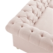 Londynn Sofa Pink Linen Button Tufted Rolled Arm Sinuous Springs