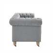 Londynn Sofa Light Grey Linen Button Tufted Rolled Arm Sinuous Springs