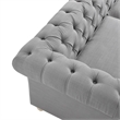 Londynn Sofa Light Grey Linen Button Tufted Rolled Arm Sinuous Springs