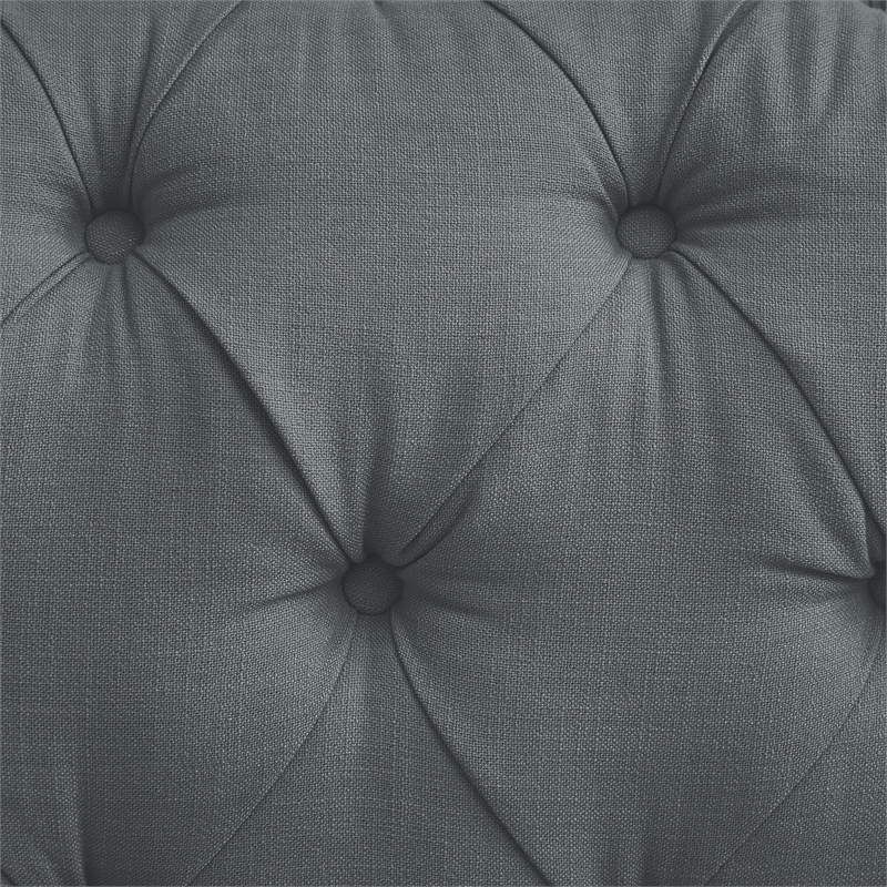 Londynn Sofa Dark Grey Linen Button Tufted Rolled Arm Sinuous Springs