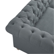 Londynn Sofa Dark Grey Linen Button Tufted Rolled Arm Sinuous Springs