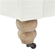 Londynn Sofa Cream White Fabric Linen Button Tufted Rolled Arm Sinuous Springs