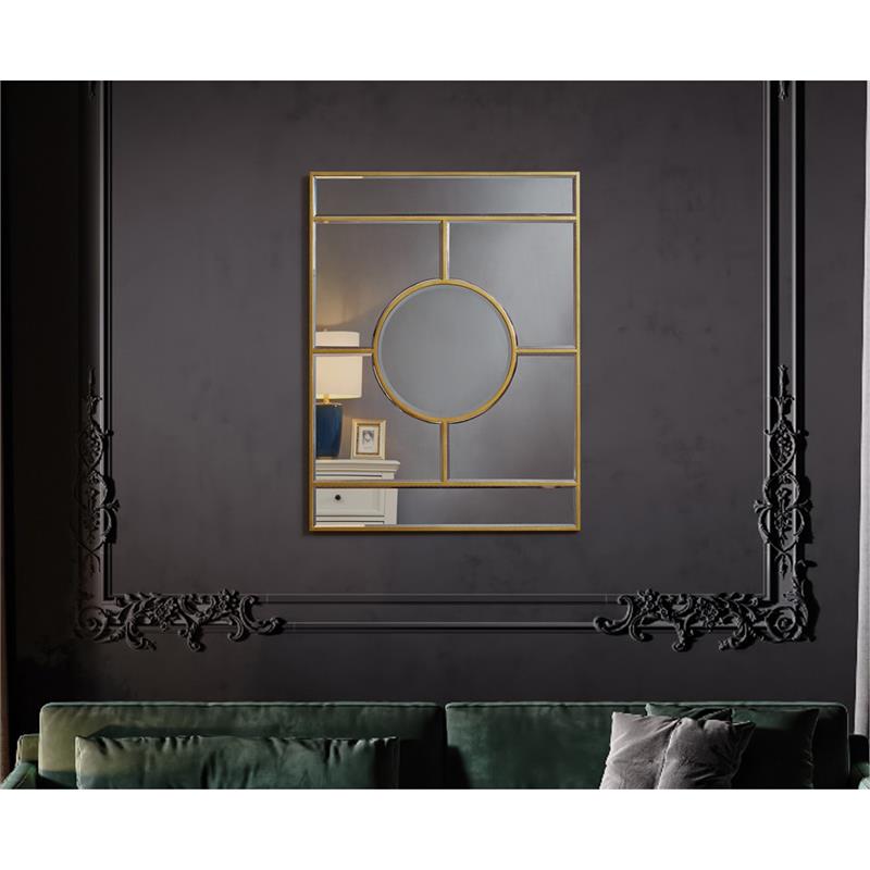 Ally Kallie Rectangular Glass Gold Polished Accent Wall Mirror