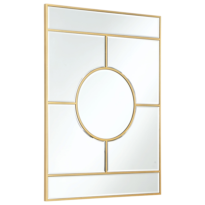 Ally Kallie Rectangular Glass Gold Polished Accent Wall Mirror