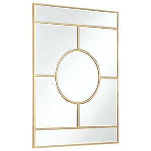 Ally Kallie Rectangular Glass Gold Polished Accent Wall Mirror