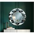Bonnie Lailah Round Wall Mounted Mirror Accent Beveled Glass