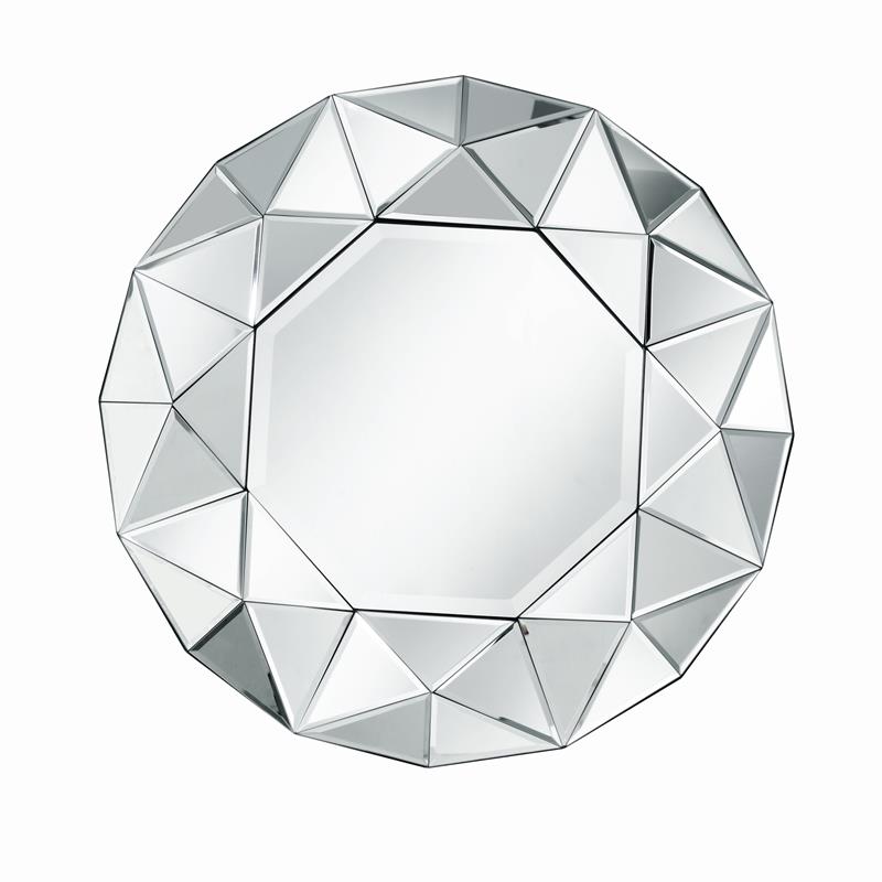 Bonnie Lailah Round Wall Mounted Mirror Accent Beveled Glass