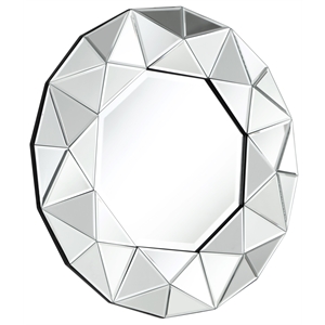 Bonnie Lailah Round Wall Mounted Mirror Accent Beveled Glass