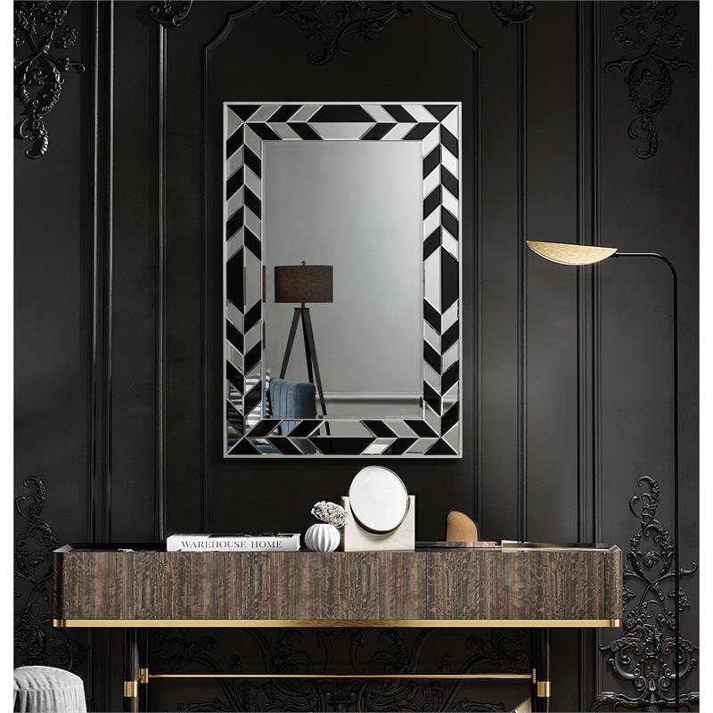 Zaria Mirror Accent Clear and Black Glass